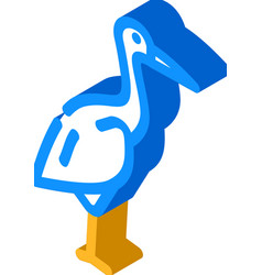 Crane Bird Isometric Icon