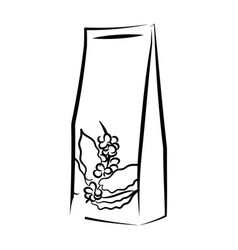 Isolated Sketch Of A Premium Coffee Bag