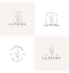 Simple Palm Leaves Logo Collection