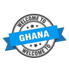 Ghana Stamp Welcome To Blue Sign