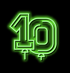 Numbers Balloon Neon Glow Icon