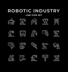 Set Line Icons Of Robotic Industry