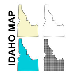 Set Of Idaho Map United States Of America Flat