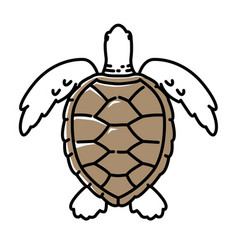 Simple Icon Of A Sea Turtle Top View