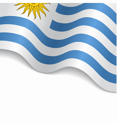 Uruguayan Flag Wavy Abstract Background