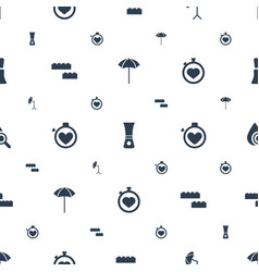 Elements Icons Pattern Seamless White Background