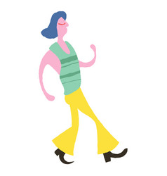 Hippie Character Walking Doodle