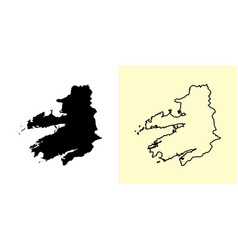 Kerry Map Ireland Europe Filled And Outline