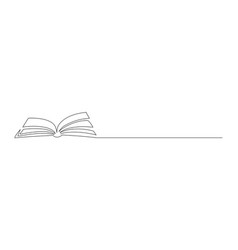 One Continuous Line Drawing Of Opened Book