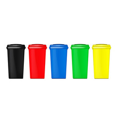 Outdoor Plastic Dustbin Color Mockup Set Colour