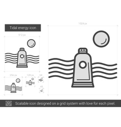 Tidal Energy Line Icon