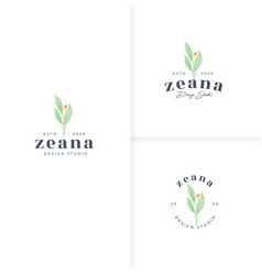 Beautiful Simple Hand Drawn Flower Logo Template