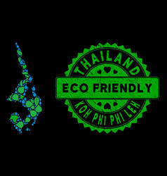 Eco Green Mosaic Koh Phi Leh Map And