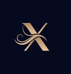 Hair Salon Gold Beauty Women Logo Letter X