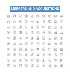 Mergers And Acquisitions Outline Icons Collection