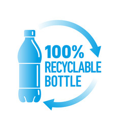 Recycle Plastic Bottle Icon Logo Badge