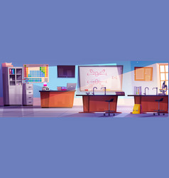 School Chemistry Classroom Interior