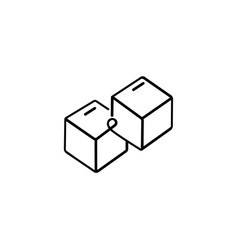 Sugar Cube Line Style Icon Design