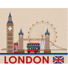 Big Ben London On Brown Postcard Paper