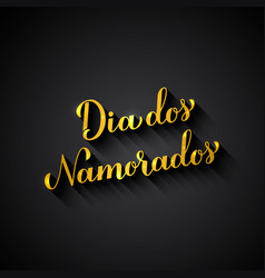 Dia Dos Namorados Gold Calligraphy Lettering