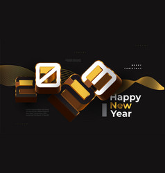 Happy New Year 2023 Banner With 3d Numbers