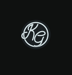 Initials Kg Logo Monogram With Simple Circle Line