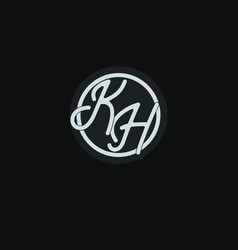 Initials Kh Logo Monogram With Simple Circle Line