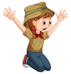 Camping Girl Cartoon Character