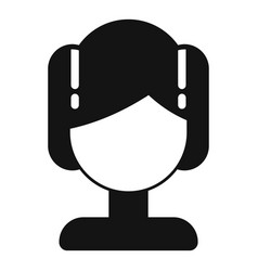 Face Fashion Head Icon Simple Wavy Lady