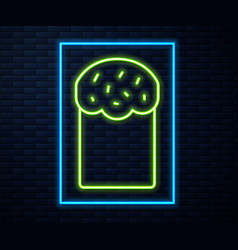 Glowing Neon Line Easter Cake Icon Isolated