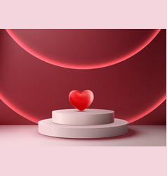 Valentines Day Display Modern 3d Podium Mockup