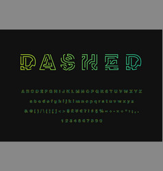 Colorful Dashed Stroke Font Set