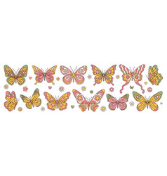 Groovy Butterfly Daisy Flower Stickers Hippie