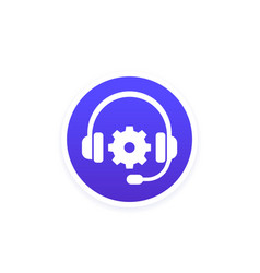 Support Service Icon With Headset