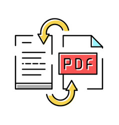 Convert Pdf File To Word Pad Color Icon