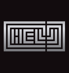 Hell Lettering Maze Typography Design