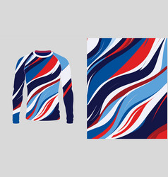 Long Sleeve Jersey Red Blue White Grunge Texture