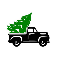 Christmas Tree And Truck Icon Image