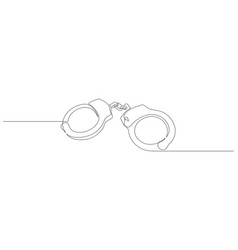 Handcuffs In One Continuous Line Drawing Symbol