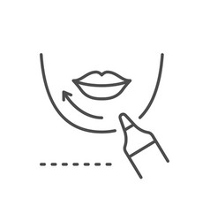 Chin Lifting Line Outline Icon