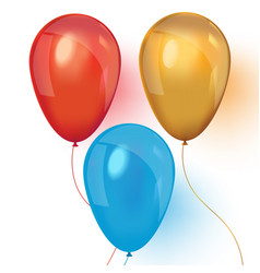 Red Blue And Gold Realistic Balloons On White