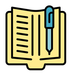 Write Book Review Icon Flat