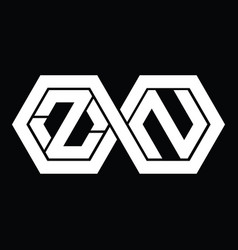 Zn Logo Monogram With Hexagon Template