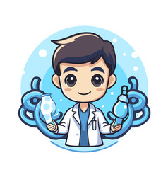 Cute Cartoon Doctor Boy Health Care And Medical