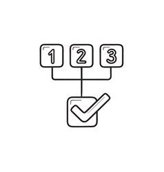 Scheme With Three Steps Hand Drawn Outline Doodle