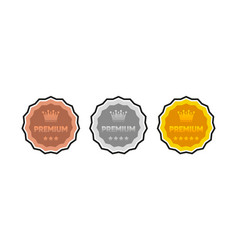 Set Vip Premium Badges In Gold Silver And Bronze