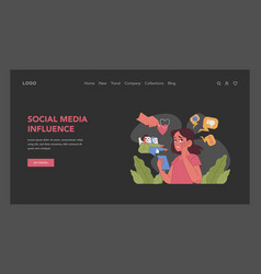 Social Media Impact Concept Flat