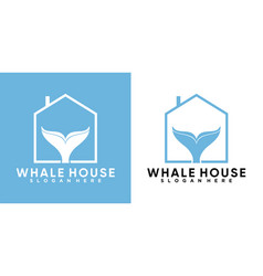 Whale House Logo Design With Creative Concept