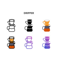 Dripper Icons Set With Different Styles