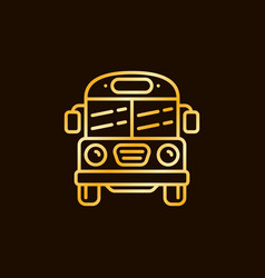 Old School Bus Concept Golden Thin Line